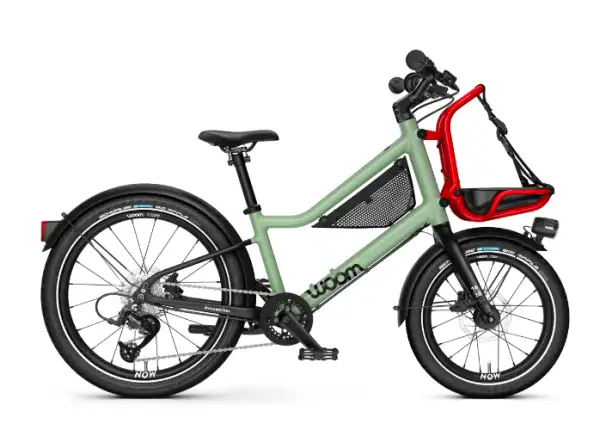 Woom 4 NOW children's bicycle 16" Moss Green/Formular Red