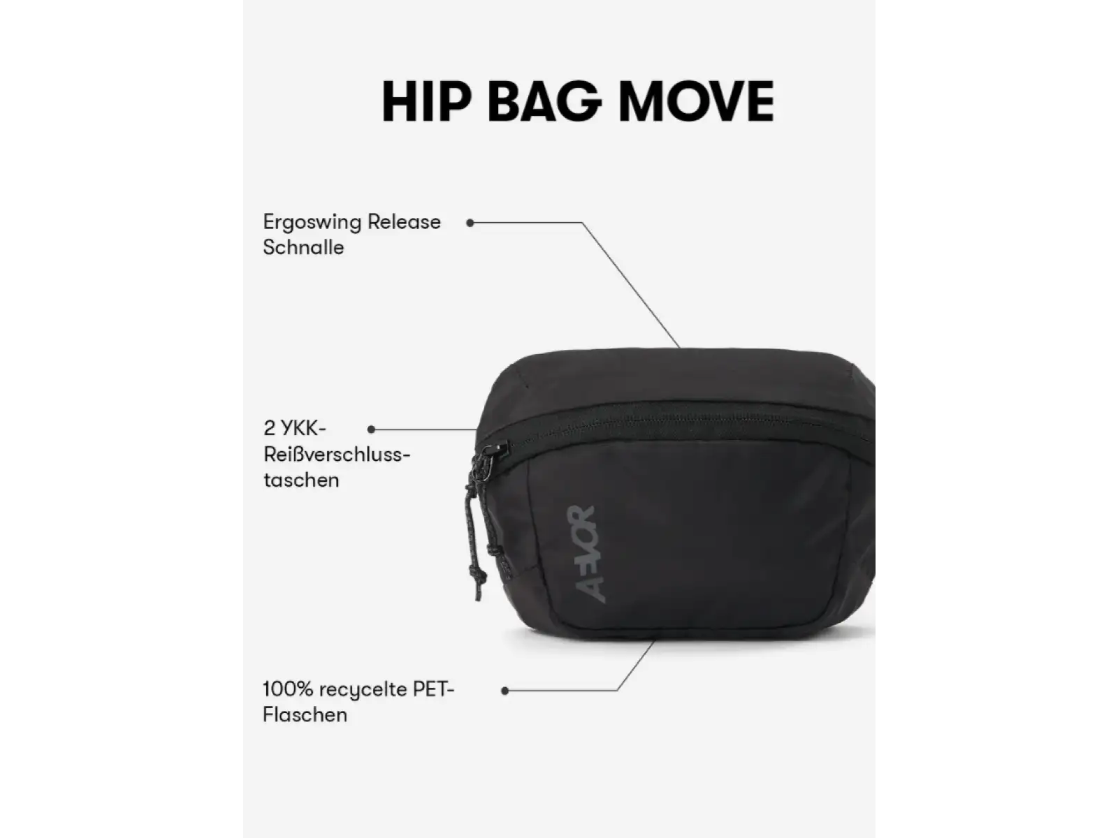 Aevor Hip Bag Move 1,5L shoulder bag/waist bag Black
