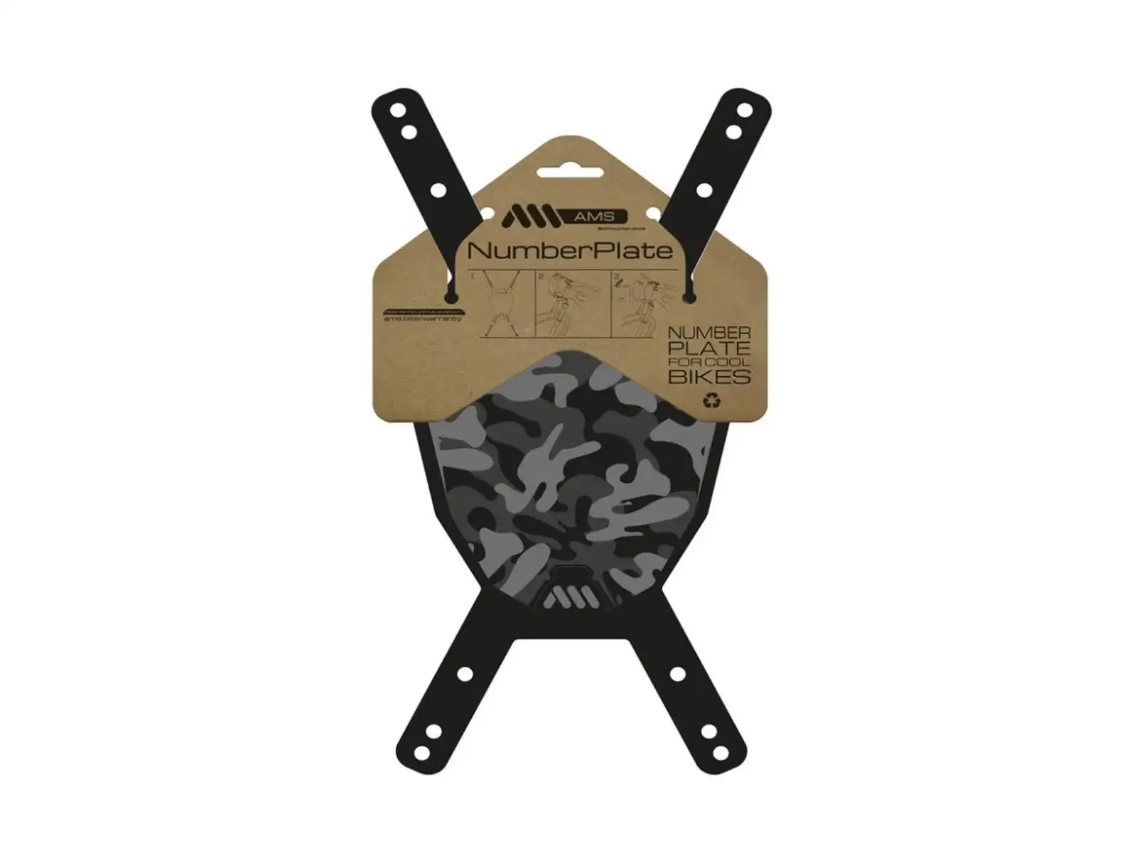 All Mountain Style Number Plate Camo/Black