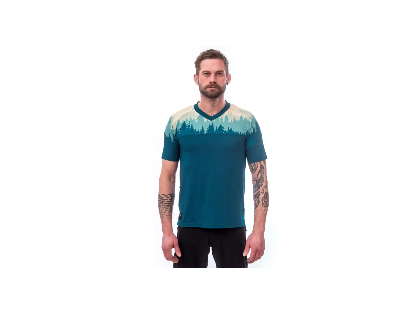 Sensor Helium men's jersey short sleeve sapphire/Trees