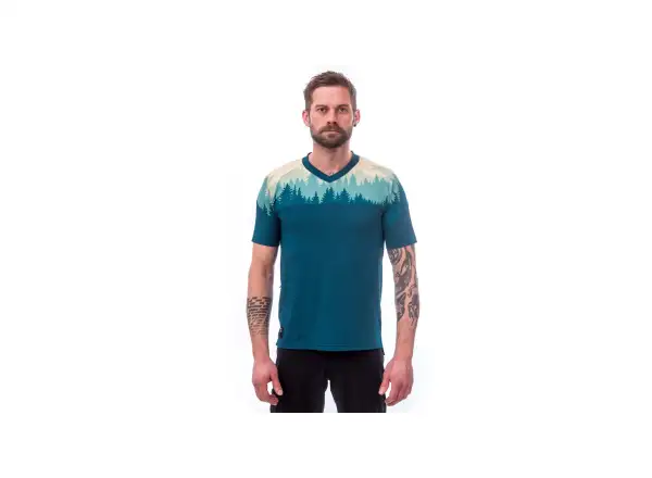 Sensor Helium men's jersey short sleeve sapphire/Trees