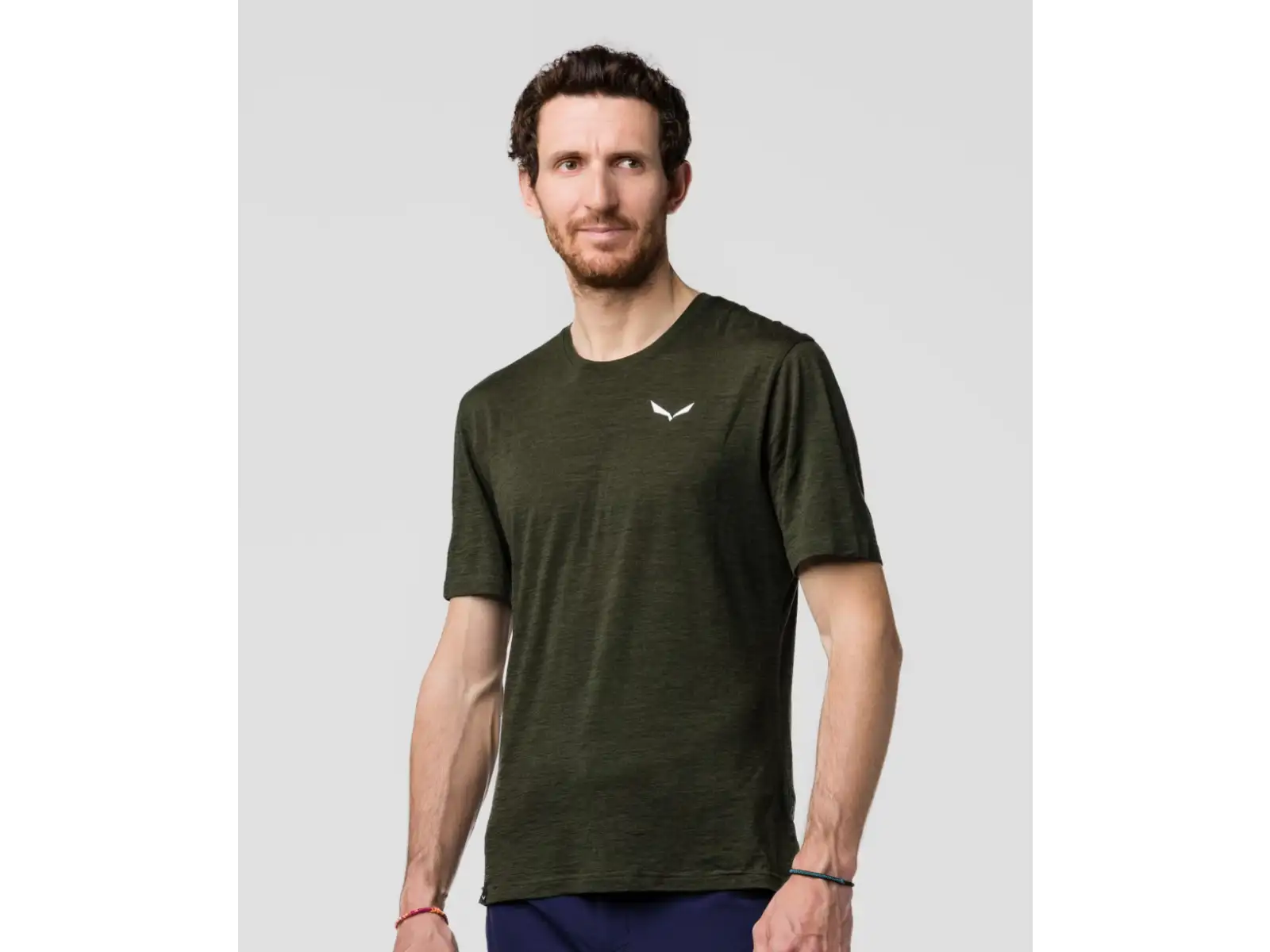 Salewa Eagle Minilogo Alpine Merino men's T-shirt short sleeve Olive Green