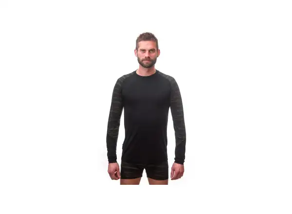Sensor Merino Impress men's shirt long sleeve black/Batik