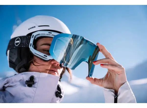 Uvex Evidnt Attract ski goggles black matt/red-orange