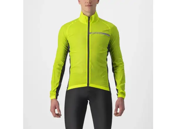 Castelli Squadra Stretch men's jacket Electric Lime/Dark Grey
