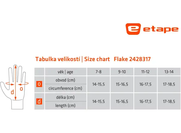 Etape Flake children's gloves black/Reflex