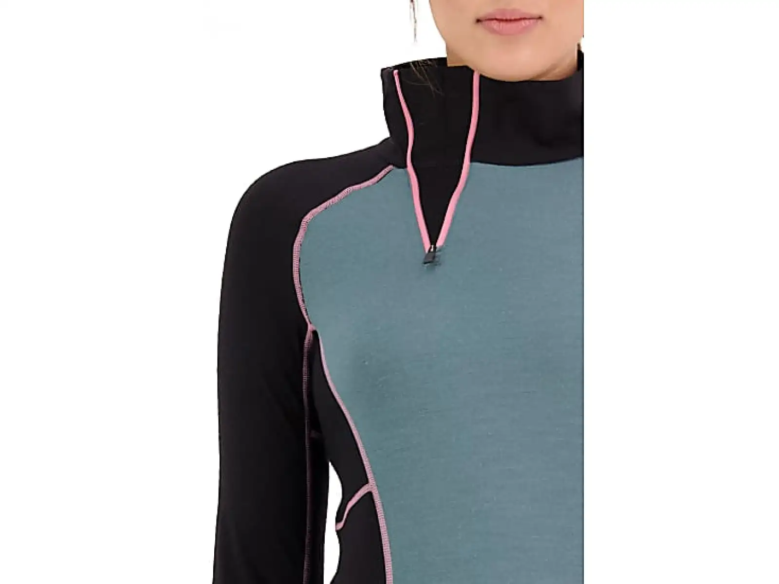 Mons Royale Olympus Half Zip WMNS women's long sleeve shirt burnt sage/black