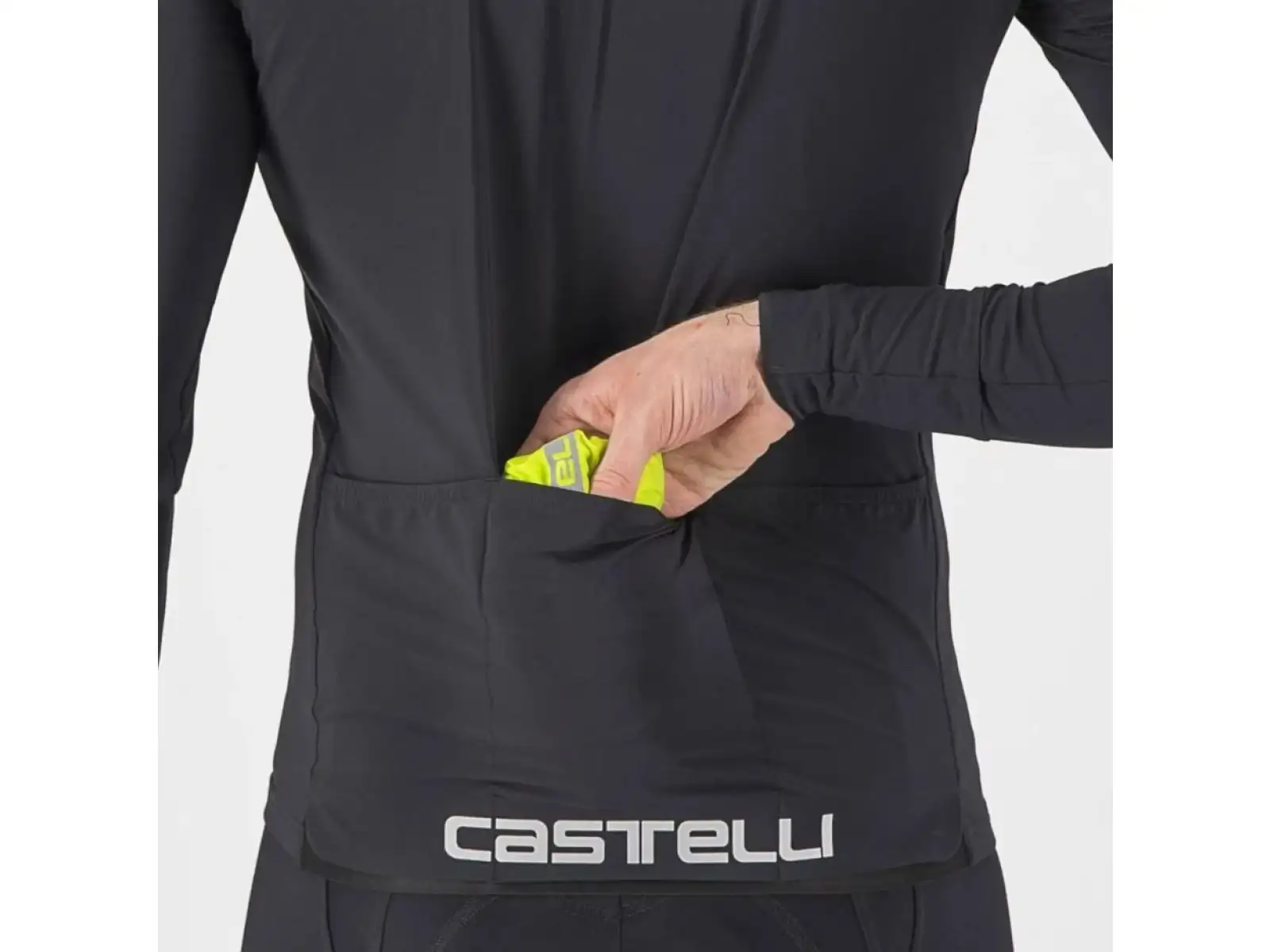 Castelli Squadra Stretch men's jacket Electric Lime/Dark Grey