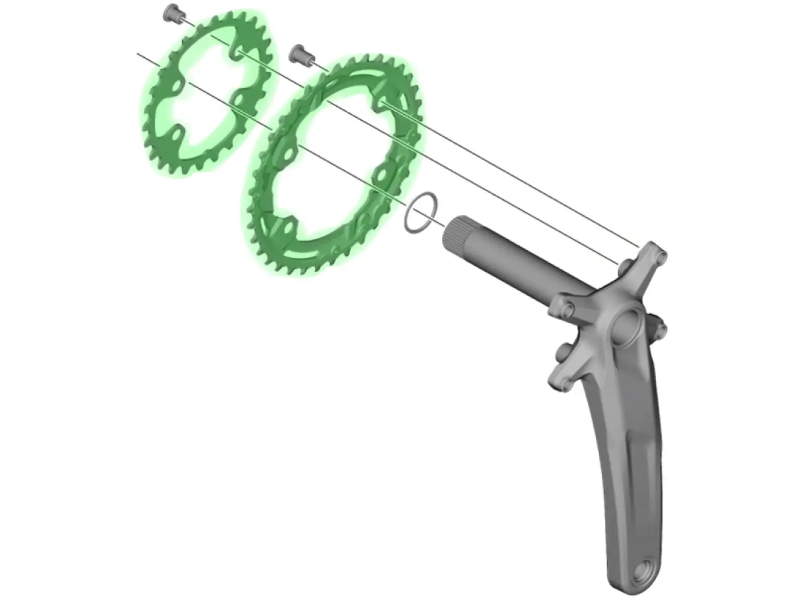 Shimano Deore FC-M5100-2/M5100-B2 Chainring 2x11 sp. 36 Teeth