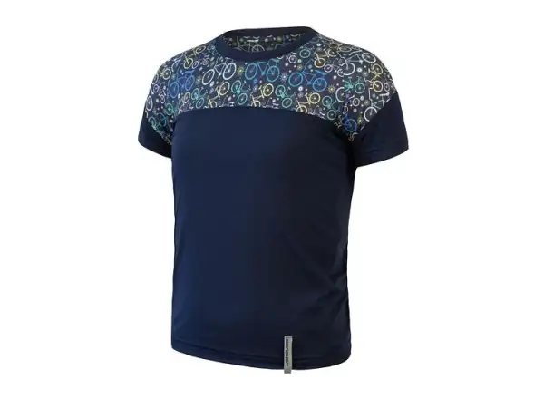 Sensor Coolmax Impress children's T-shirt short sleeve Deep Blue/Blue Bikes