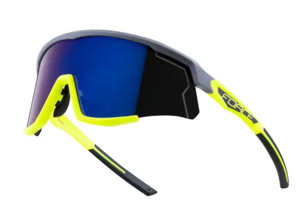 Force Sonic cycling glasses gray/fluo, blue-violet mirror lenses