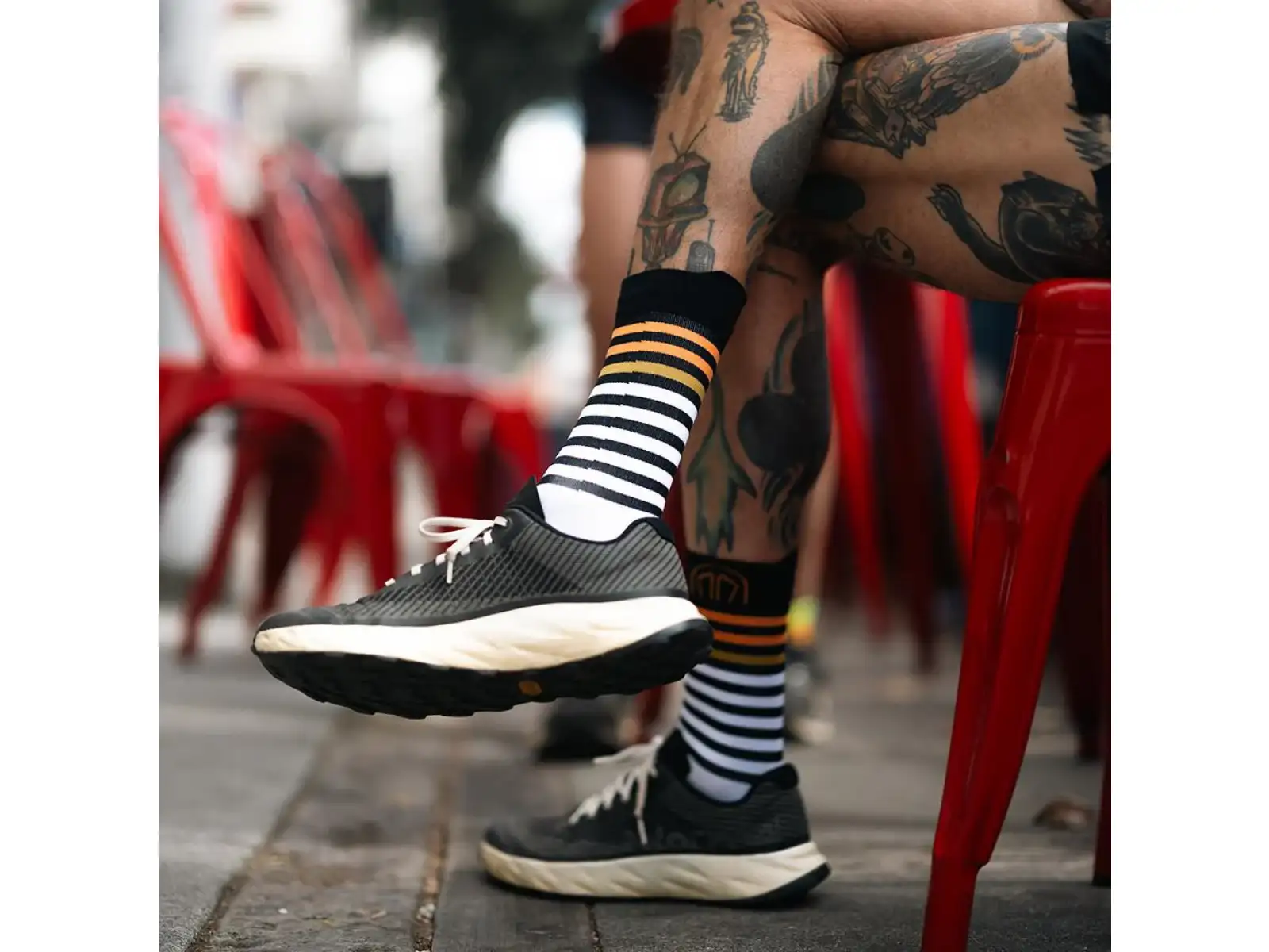 Sidas Run Anatomic Light Crew running socks white-black