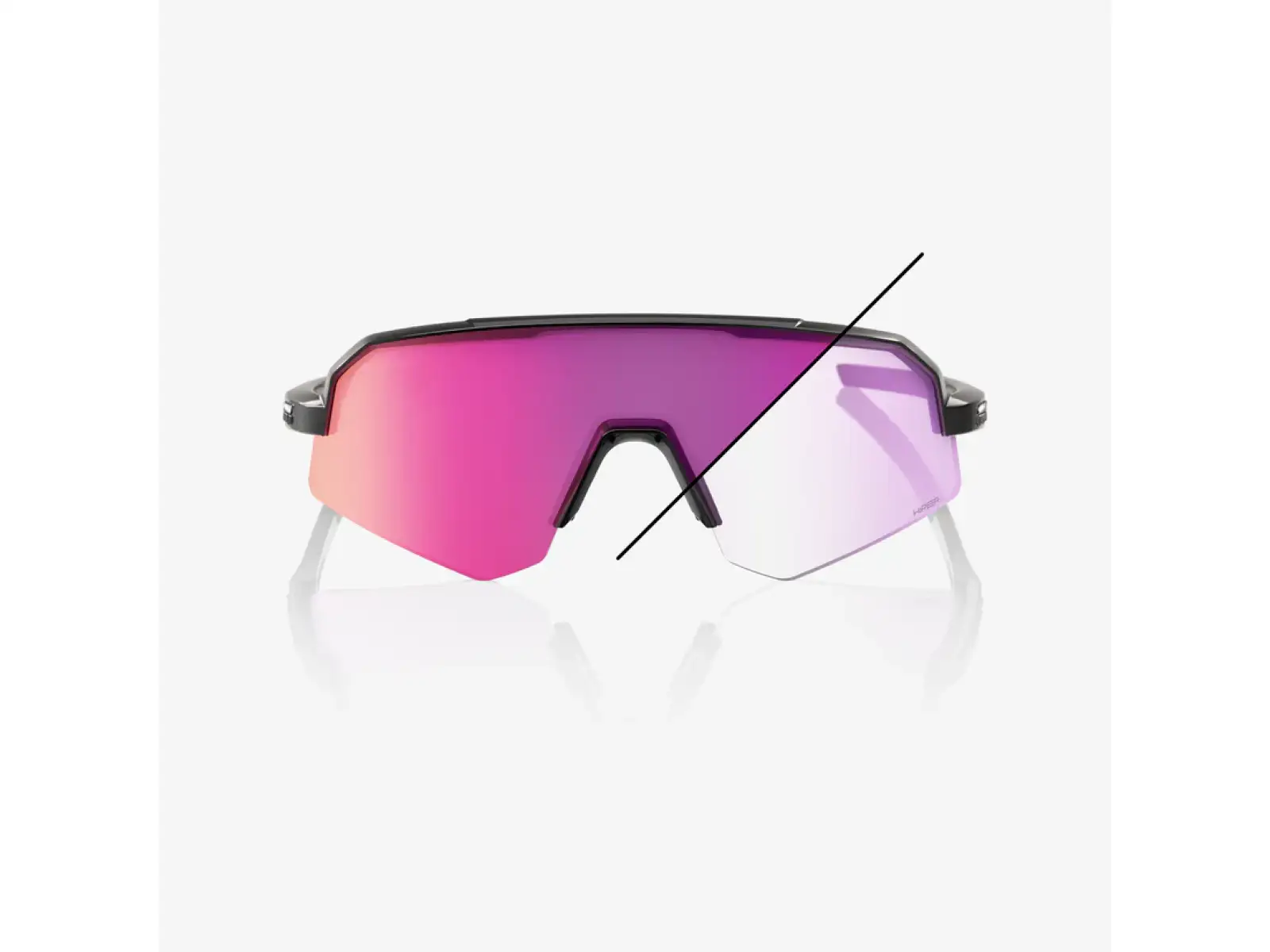 100% Slendale SL sunglasses Gloss Black/Photochromic Purple Mirror