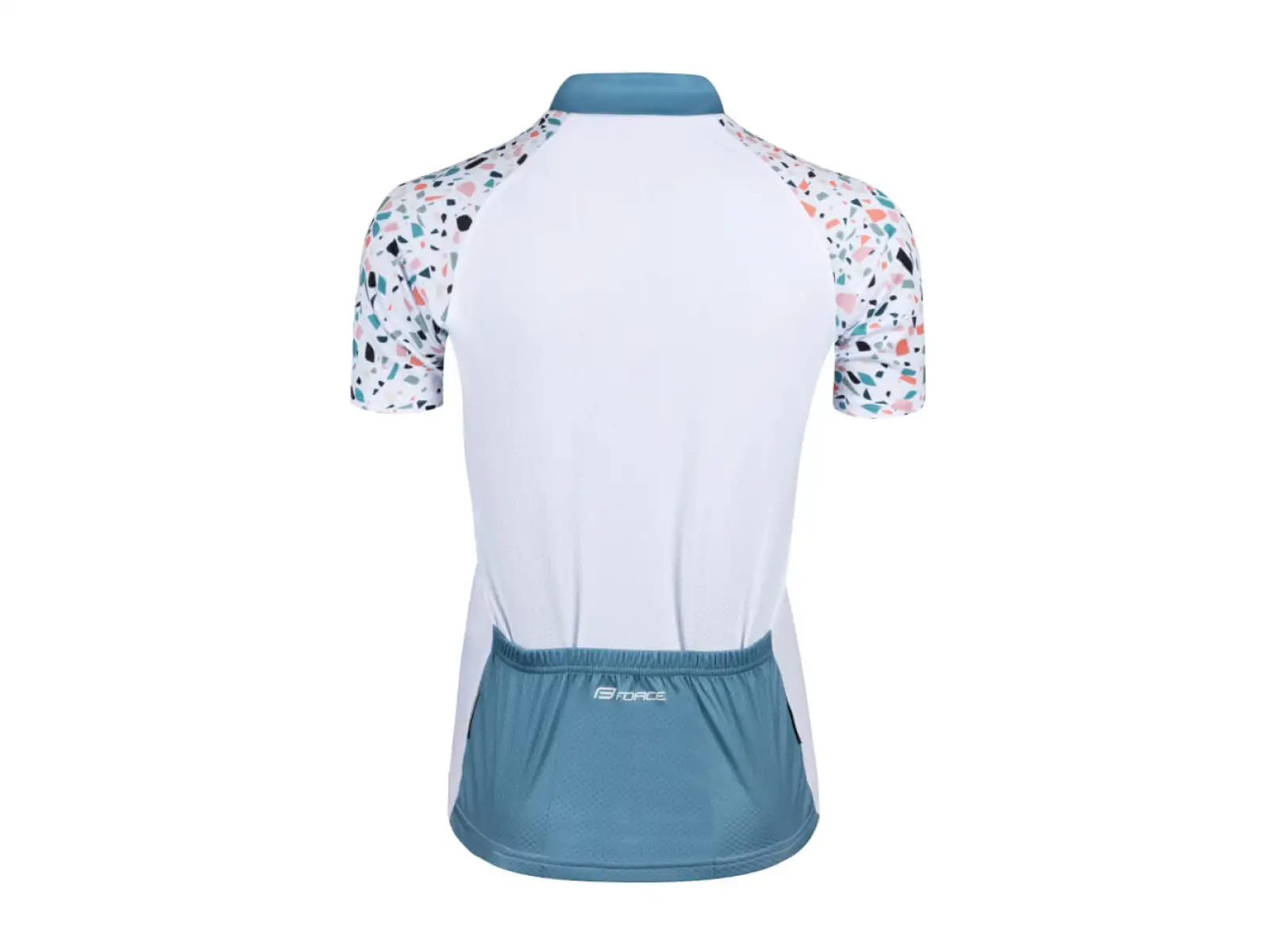 Force Rock Lady jersey short sleeve white/turquoise