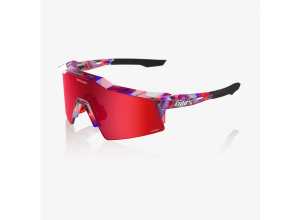 100% Speedcraft SL glasses FDJ Gloss Translucent Red/Blue/HiPER Fire Red Mirror Lens