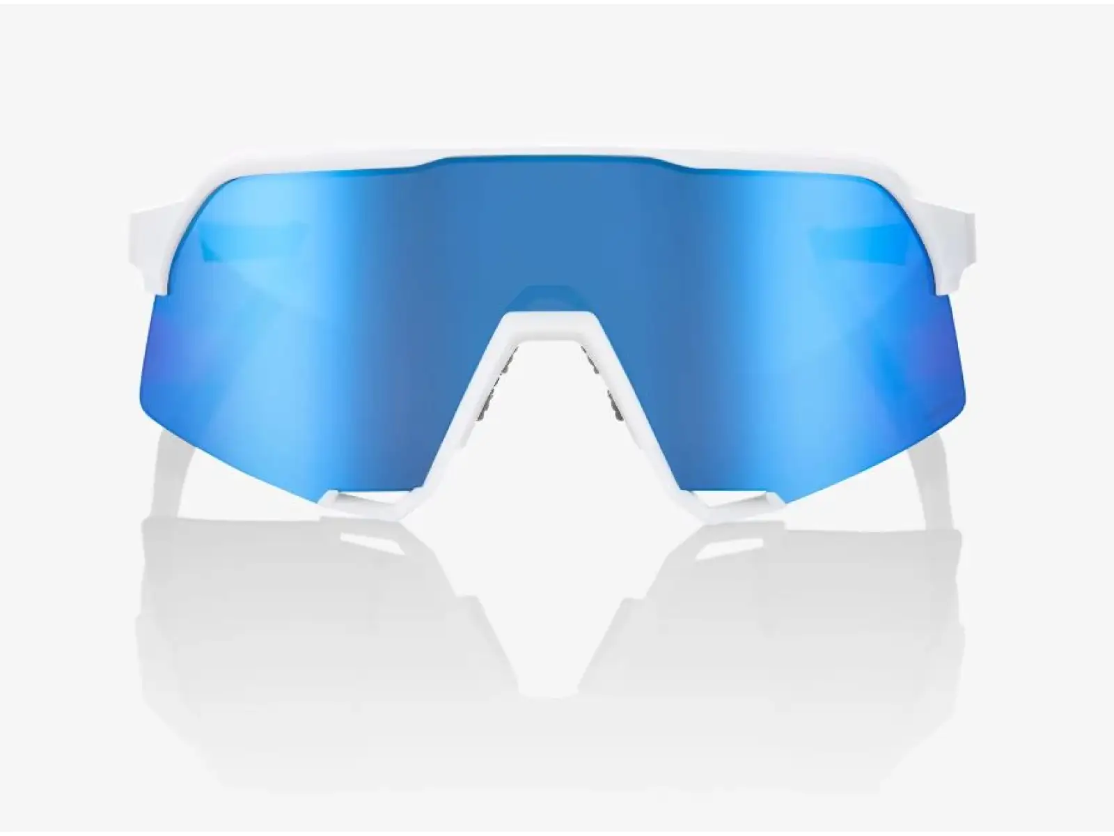 100% S3 Matte White/HiPER Blue Multilayer Mirror Sunglasses
