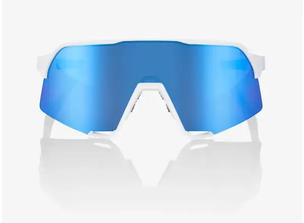 100% S3 Matte White/HiPER Blue Multilayer Mirror Sunglasses
