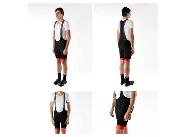 Force Stripe men's bib shorts with pad black/red