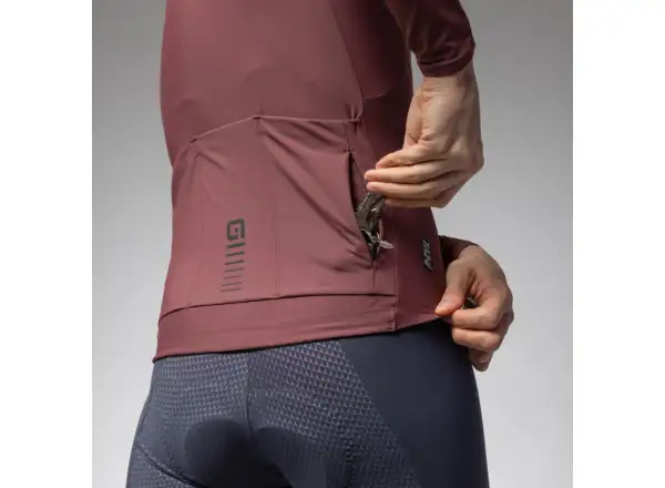 Alé R-EV1 Warm Race men's insulated jersey long sleeve Burgundy