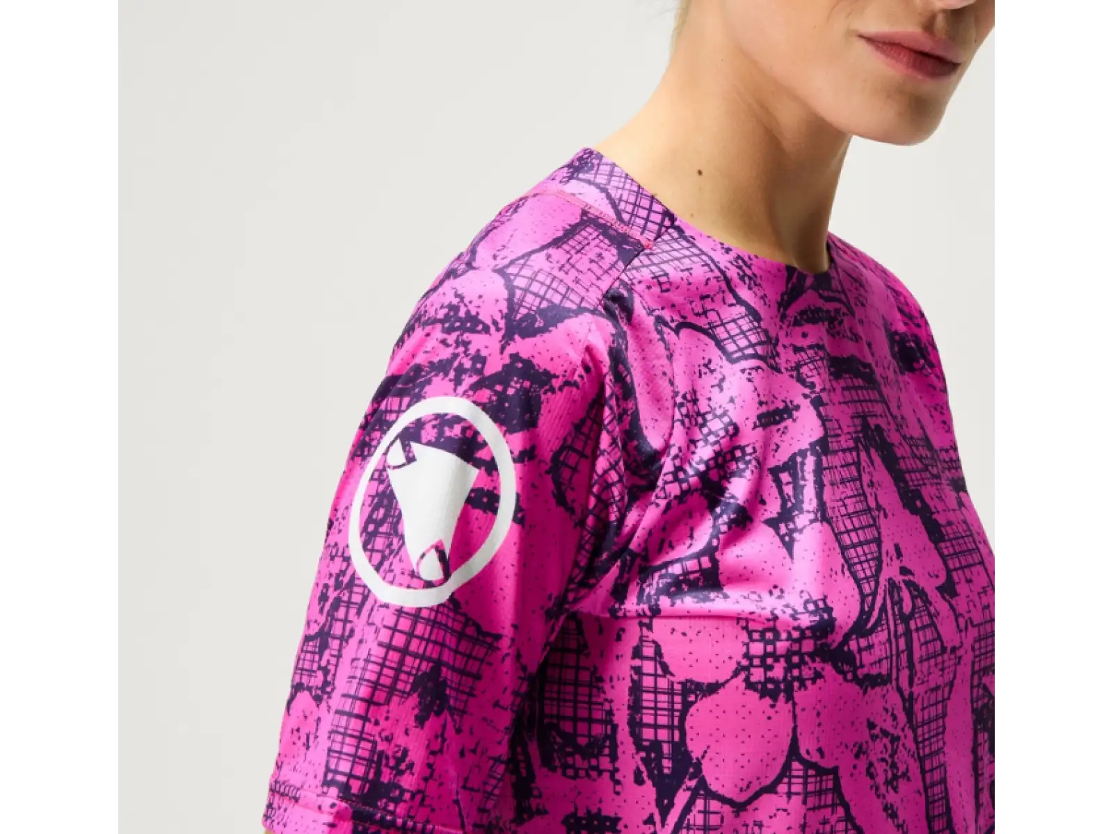Endura LTD Grid Floral women's jersey short sleeve Pink Pop