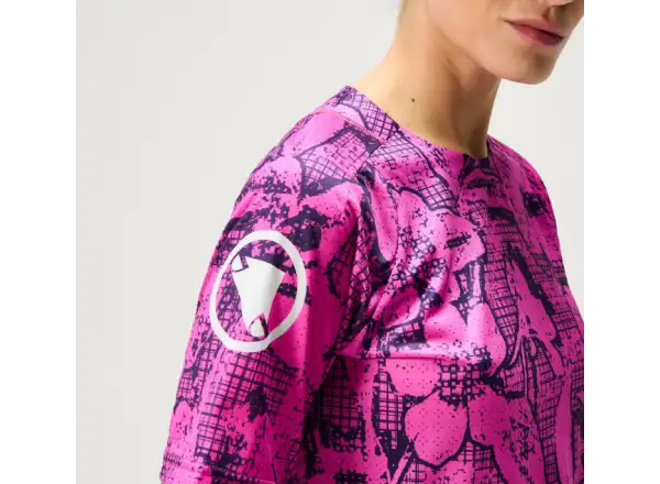Endura LTD Grid Floral women's jersey short sleeve Pink Pop