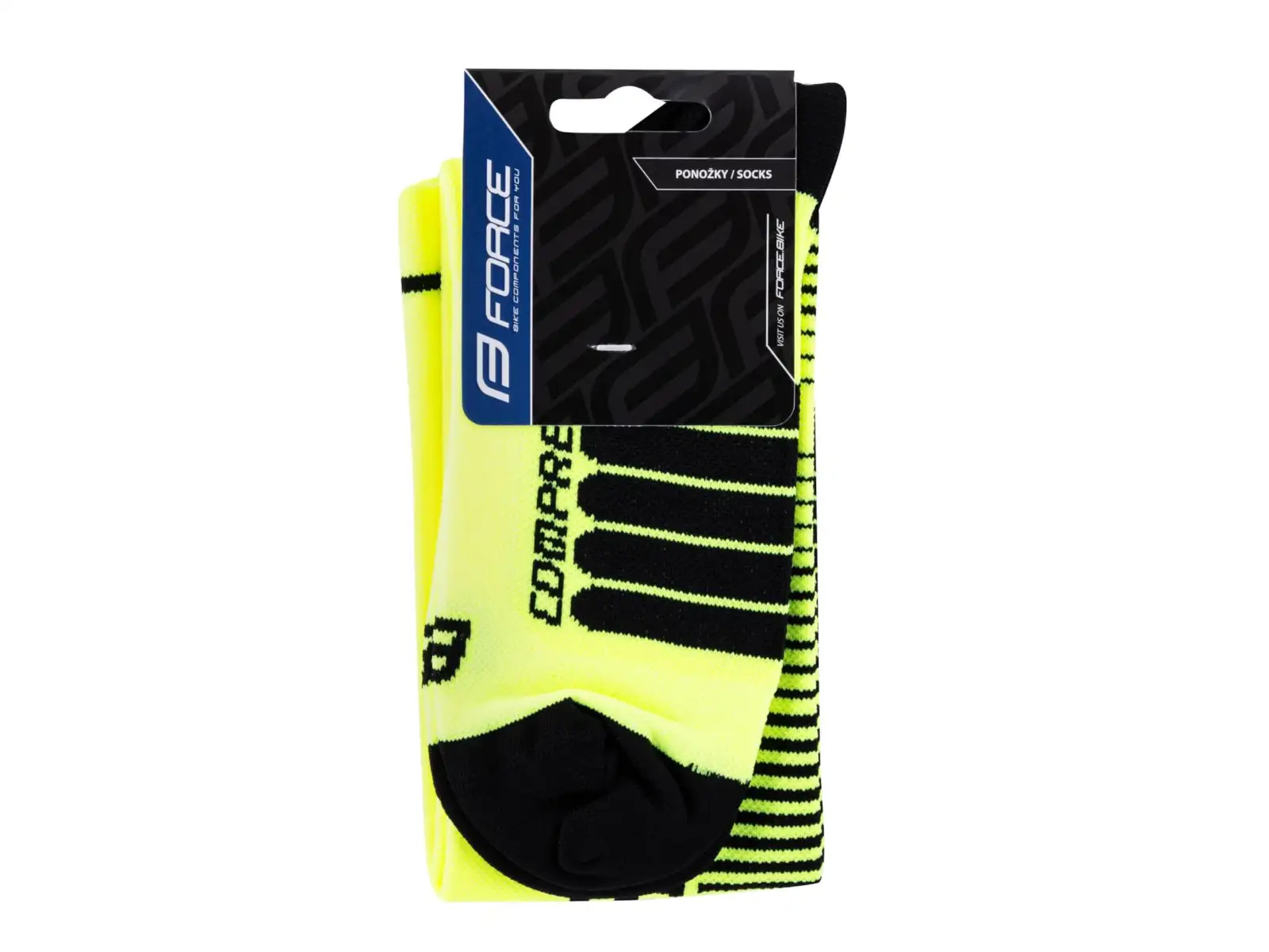 Force Compress compression elastic knee socks fluo/black