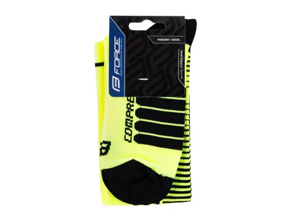 Force Compress compression elastic knee socks fluo/black