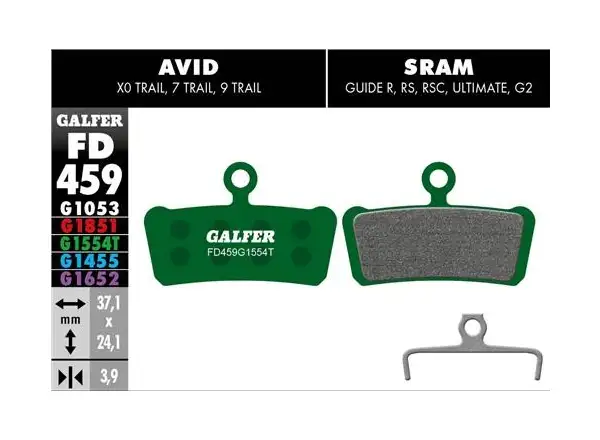Galfer FD459 Pro G1554T brake pads for Avid/Sram