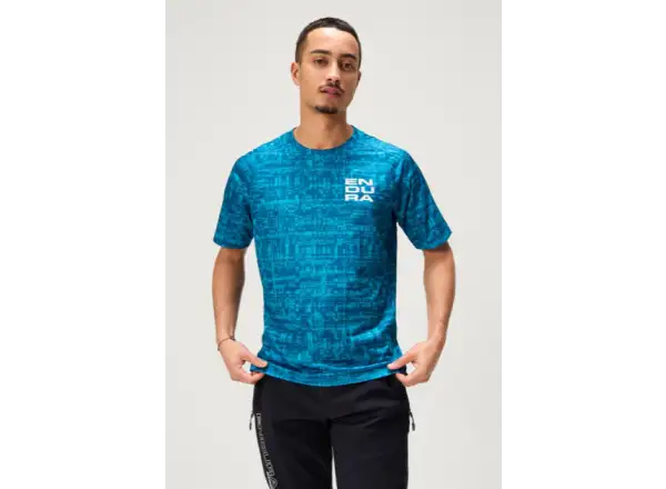 Endura LTD Grid Print men's jersey short sleeve Atlantic