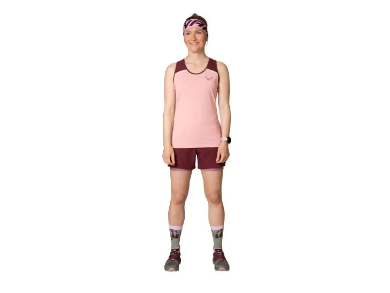 Dynafit Alpine Pro 2v1 women's running shorts Burgundy