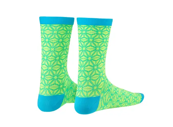 Supacaz Asanoha women's socks Neon Yellow/Neon Blue