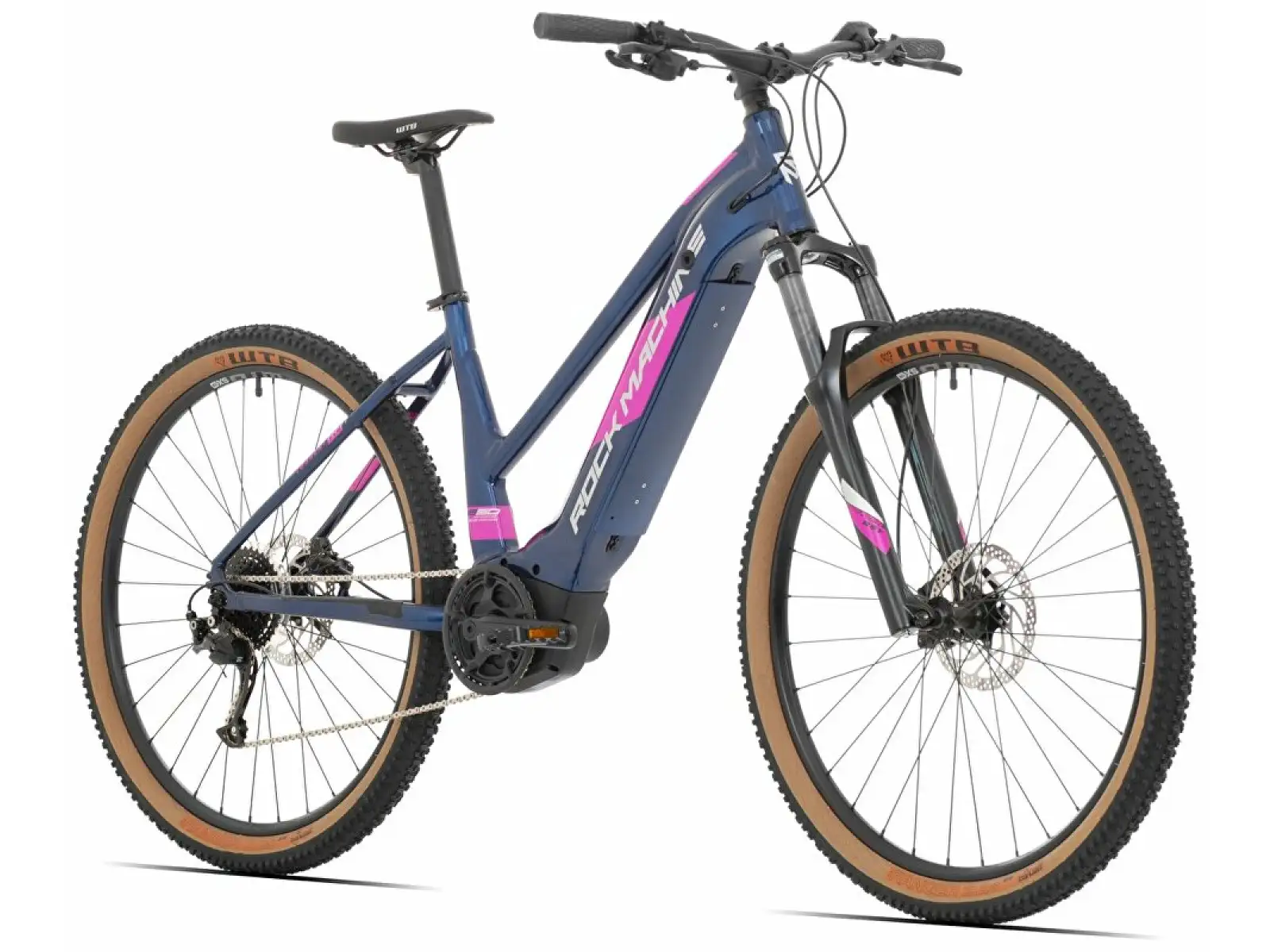 Rock Machine Torrent INT e50-29 Gloss Blue/Silver/Pink low-step mountain e-bike