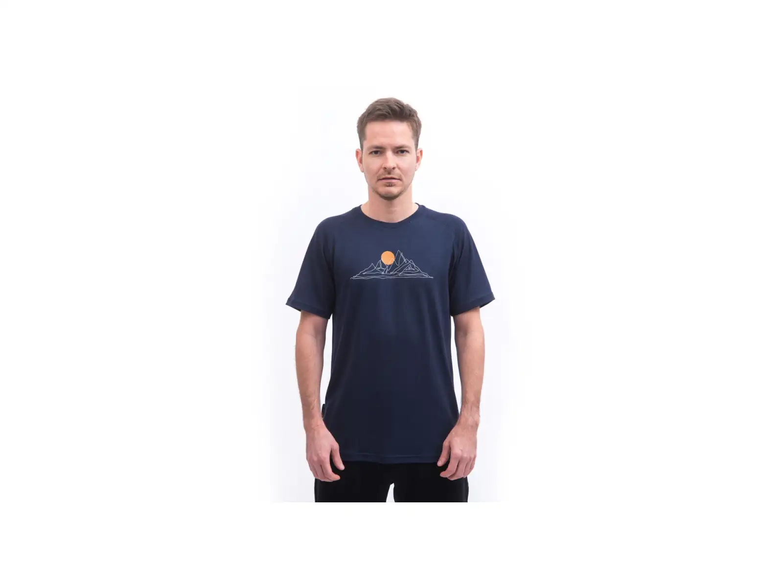 Sensor Merino Blend Moon men's short sleeve shirt Deep Blue