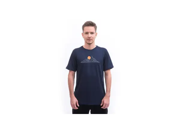 Sensor Merino Blend Moon men's short sleeve shirt Deep Blue