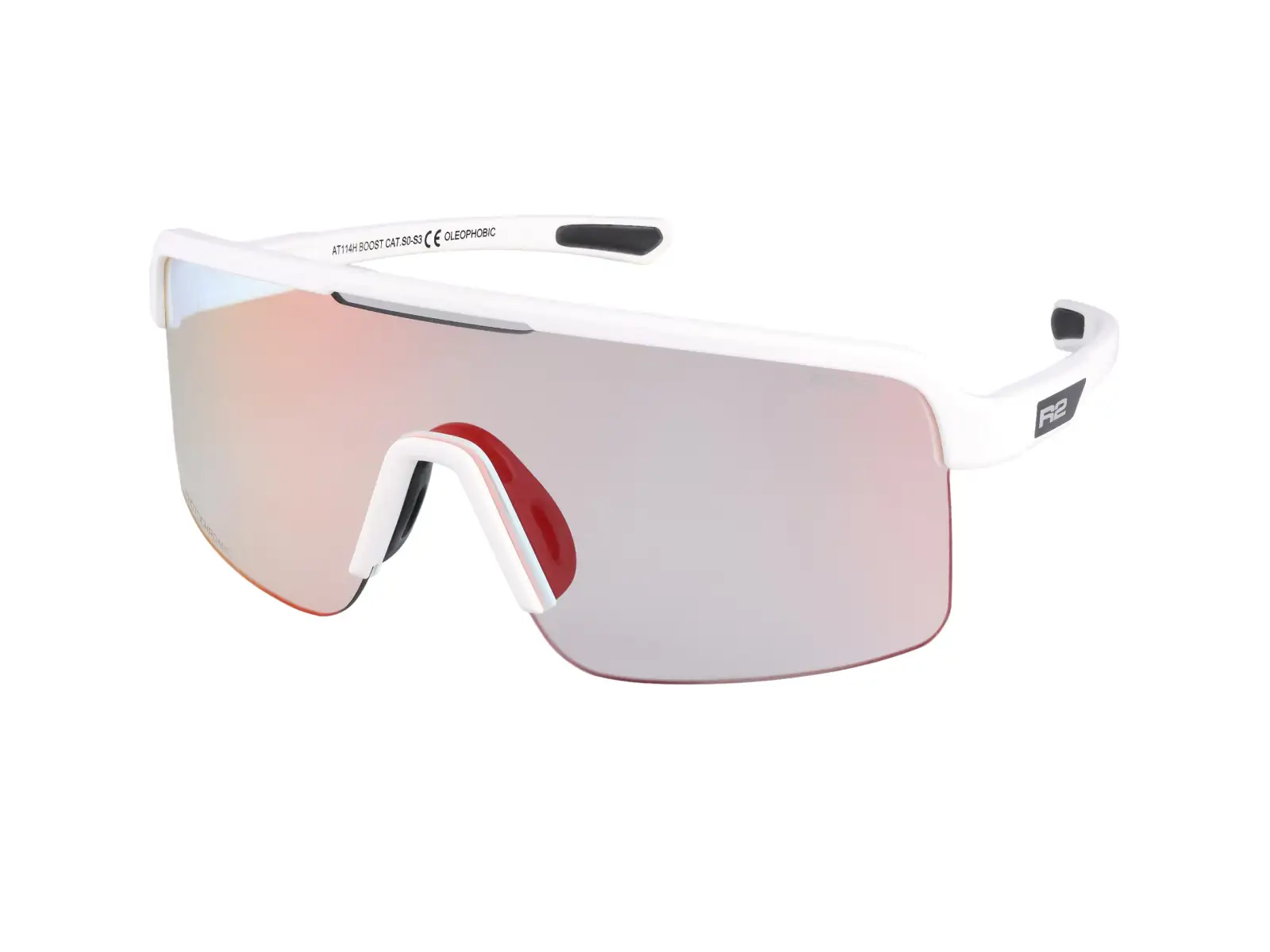 R2 Boost sunglasses matte white/photochromatic/red chrome