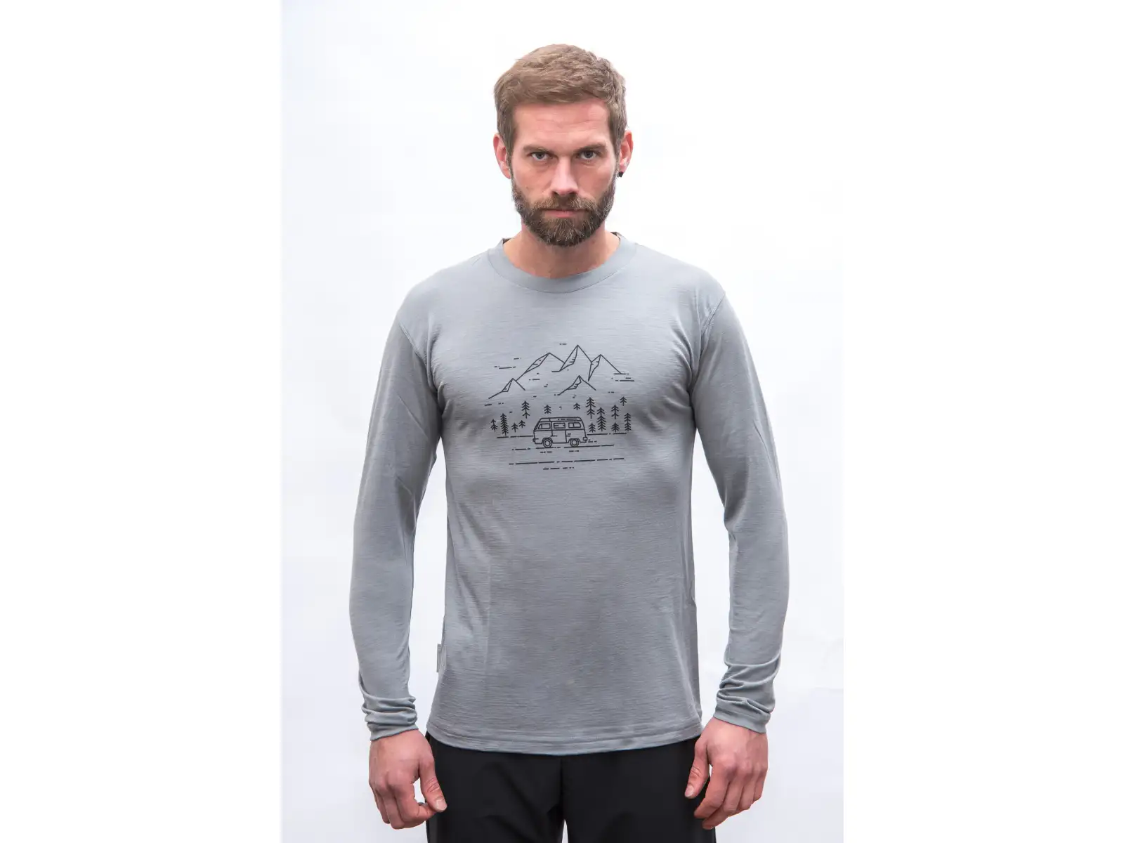 Sensor Merino Active Van Life men's long sleeve shirt Grey