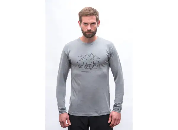 Sensor Merino Active Van Life men's long sleeve shirt Grey