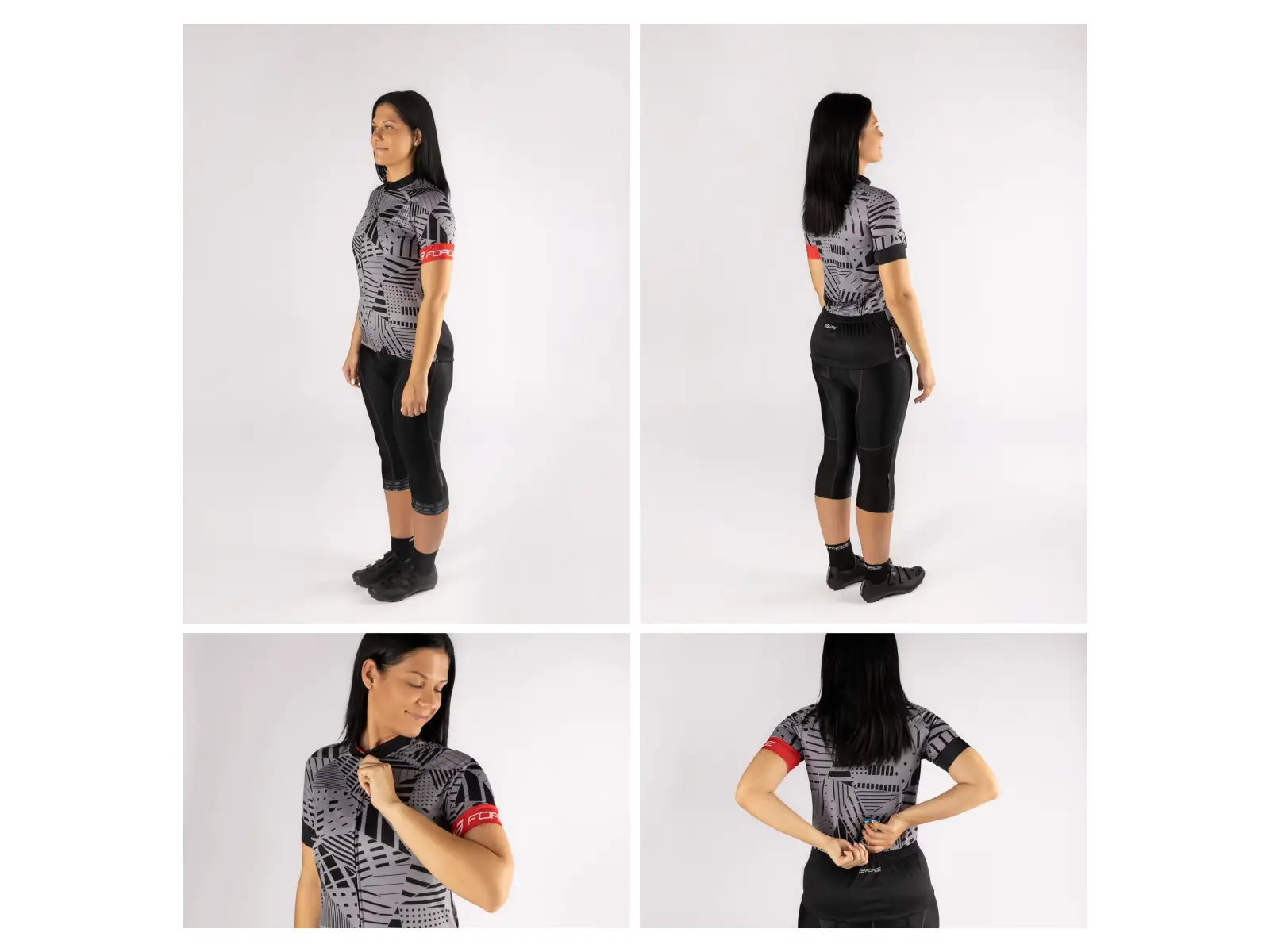 Force Shard Lady jersey short sleeve grey/black