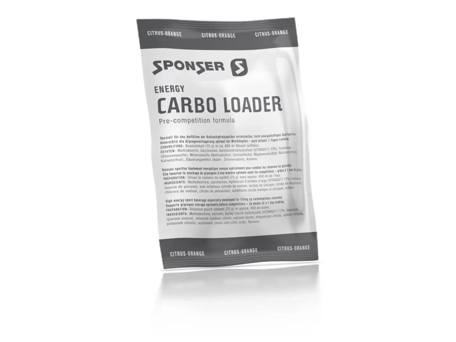 Sponser Carbo Loader 75 g Glycogen Stores Replenishment Citrus/Orange