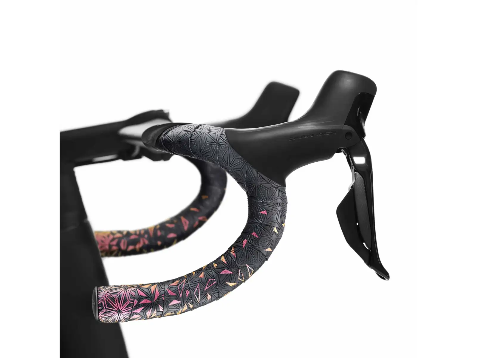 Supacaz Super Sticky Kush Star Fade handlebar tape Fire Refractor/Black Star Plugz