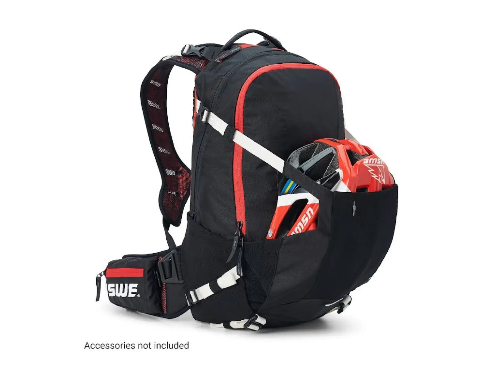 USWE Flow 16 backpack with back protector Black/Red 16 l