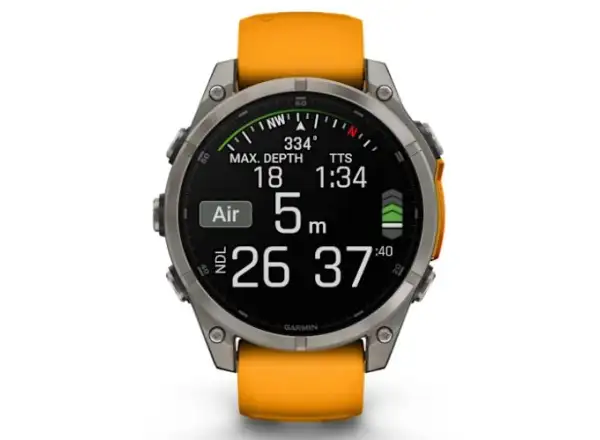 Garmin fenix 8 - 47 mm AMOLED Sapphire smart watch Titanium Orange/Graphite
