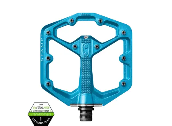 Crankbrothers Stamp 7 Large platform pedals electric blue