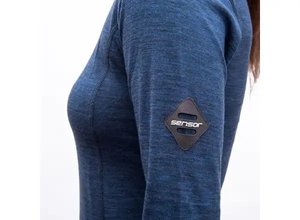 Sensor Merino Bold women's long sleeve shirt Cool Blue