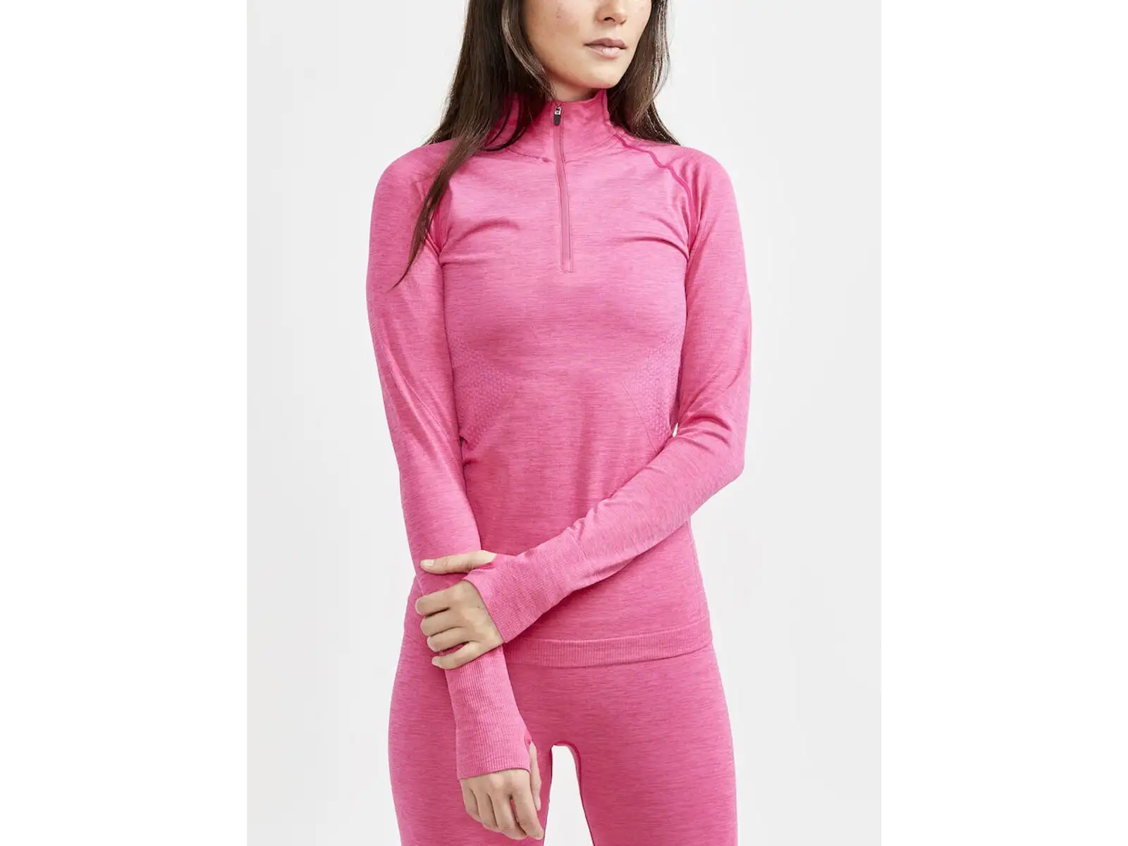 Craft CORE Dry Active Comfort Zip women's long sleeve shirt pink