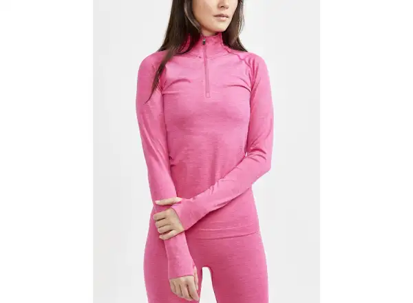 Craft CORE Dry Active Comfort Zip women's long sleeve shirt pink