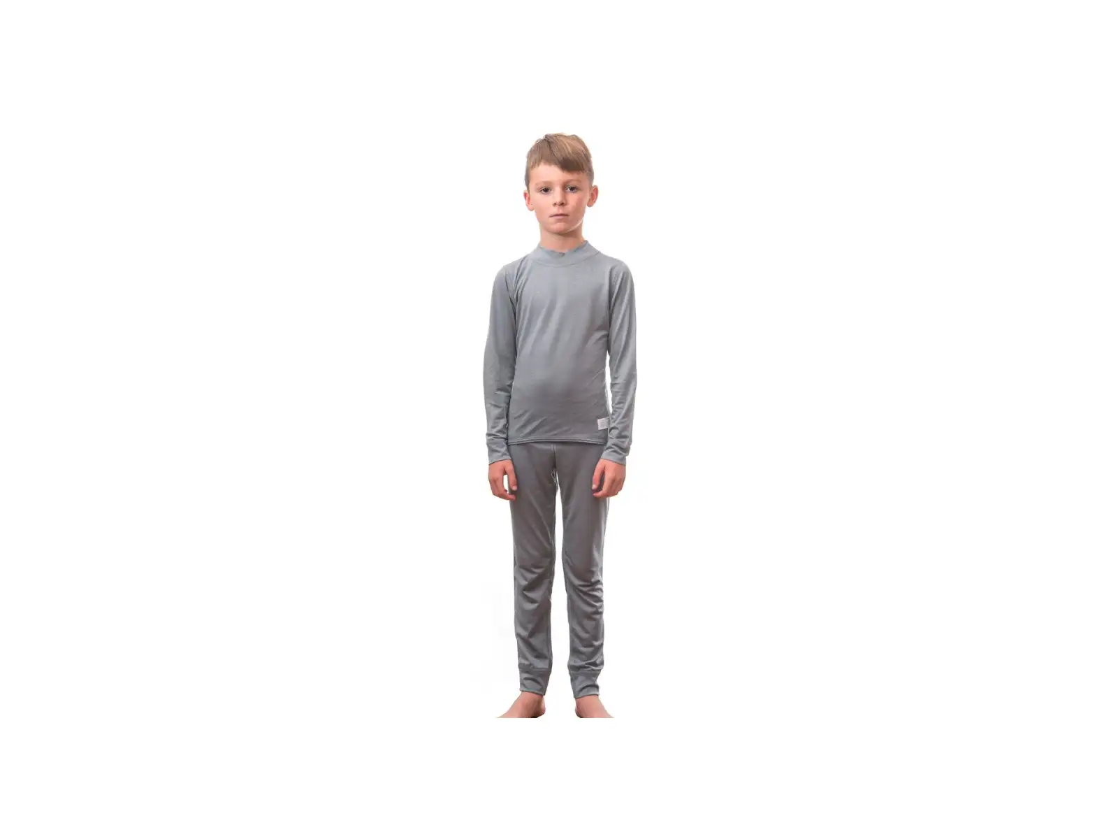 Sensor Merino Active set juniorské long sleeve shirt + pants grey