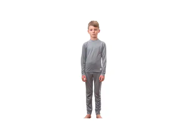 Sensor Merino Active set juniorské long sleeve shirt + pants grey