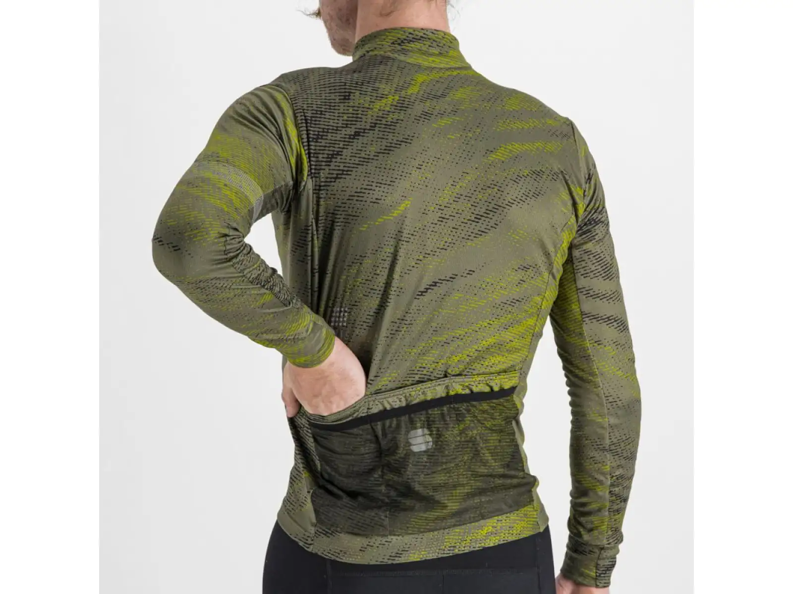 Sportful Cliff Supergiara men's jersey long sleeve beetle guacamole black