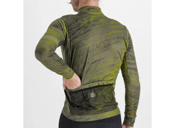 Sportful Cliff Supergiara men's jersey long sleeve beetle guacamole black